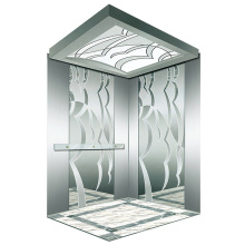 Titanium Gold Etched Mirror Passenger Elevator Cabin